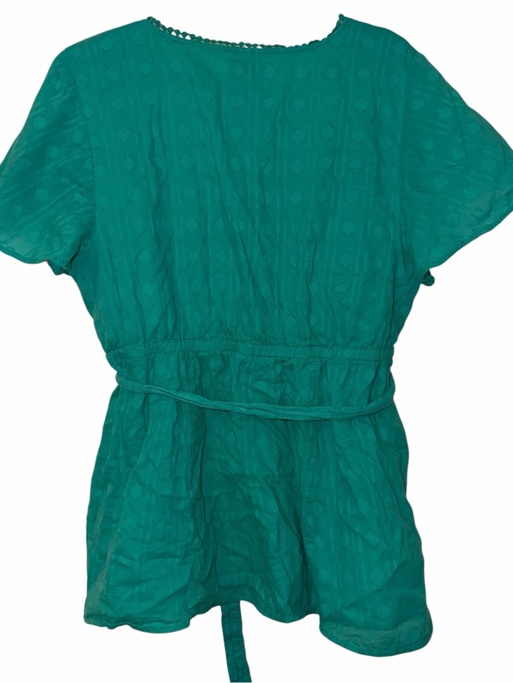 crown & ivy Teal Wrap Blouse with Tie Waist - Picture 5 of 6